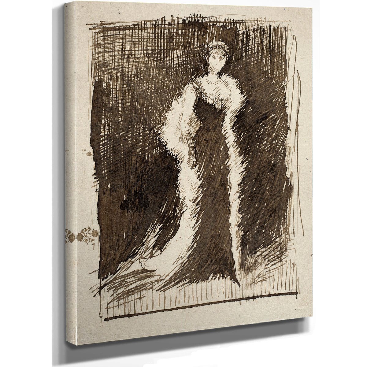 Sketch After Arrangement Black Lady By James Whistler