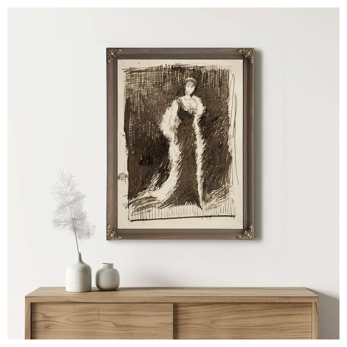 Sketch After Arrangement Black Lady By James Whistler