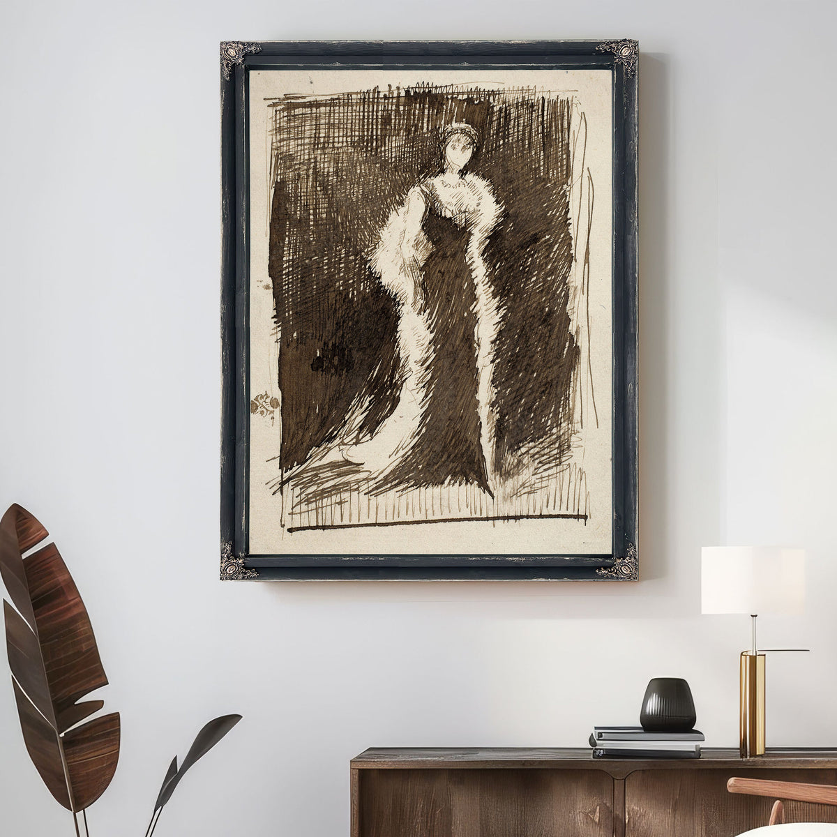 Sketch After Arrangement Black Lady By James Whistler