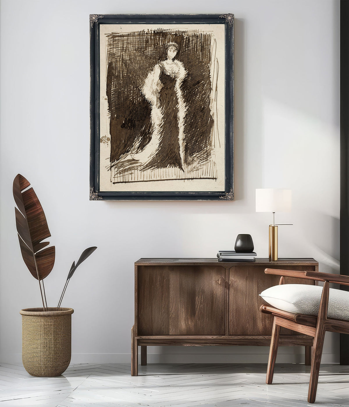 Sketch After Arrangement Black Lady By James Whistler