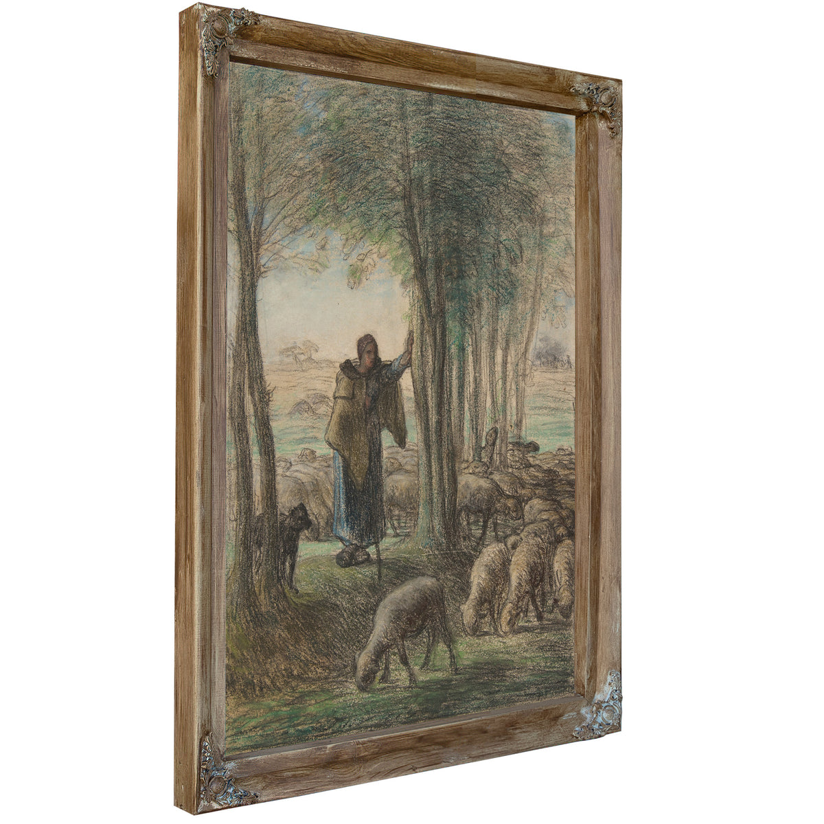 A Shepherdess Her Flock the Shade By Jean Francois Millet