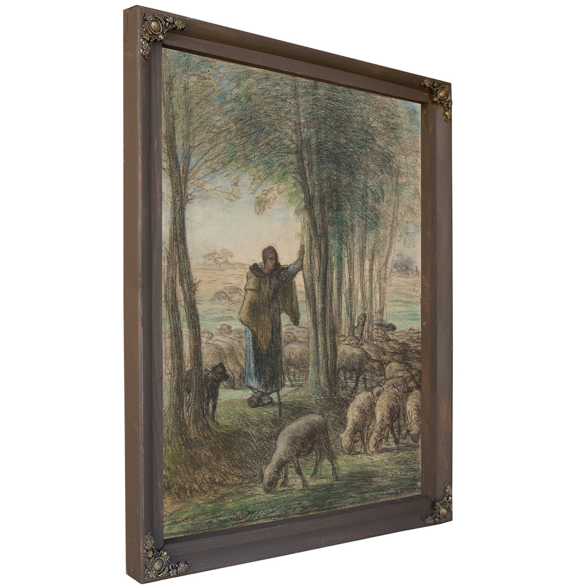 A Shepherdess Her Flock the Shade By Jean Francois Millet