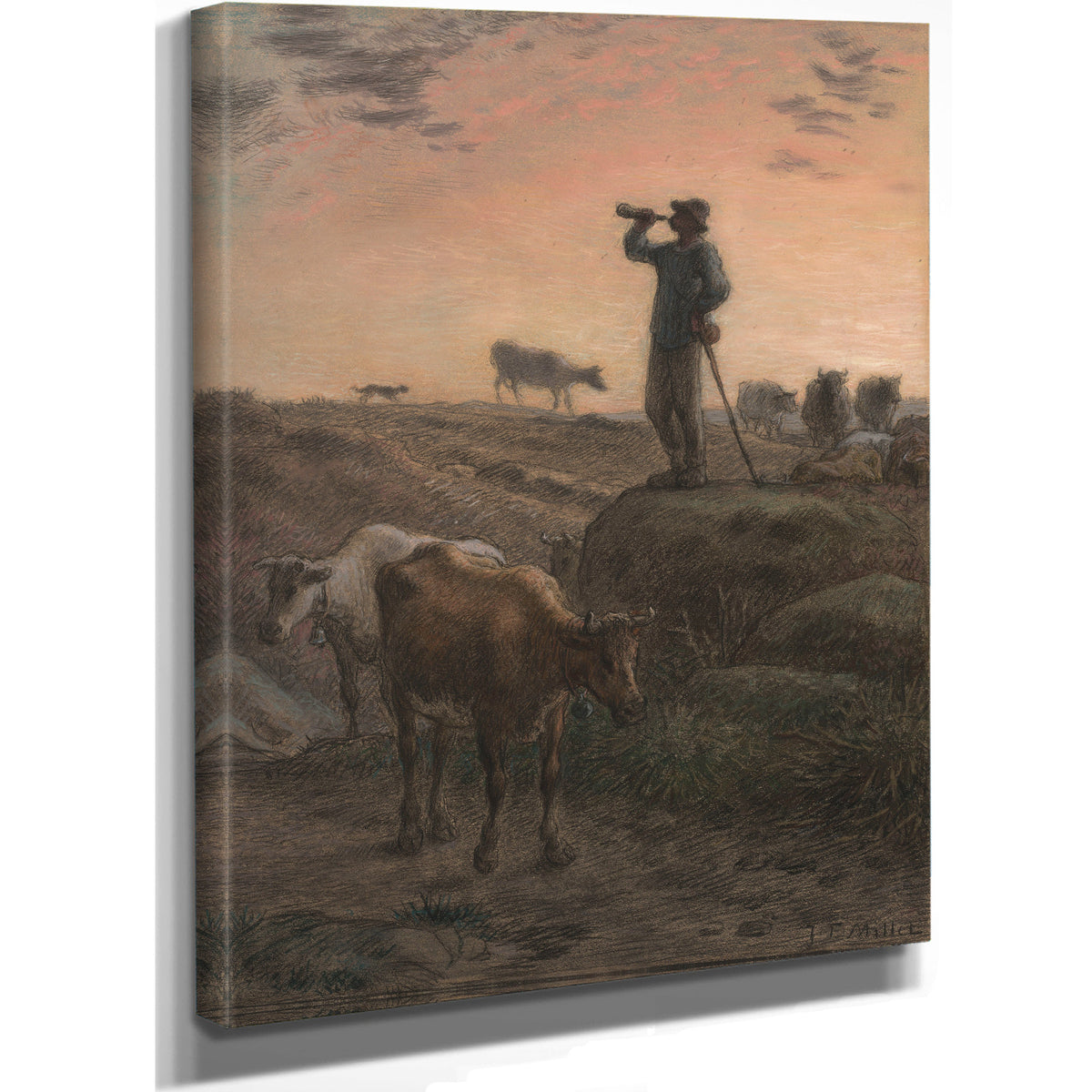 Calling Home Cows C 1866 By Jean Francois Millet