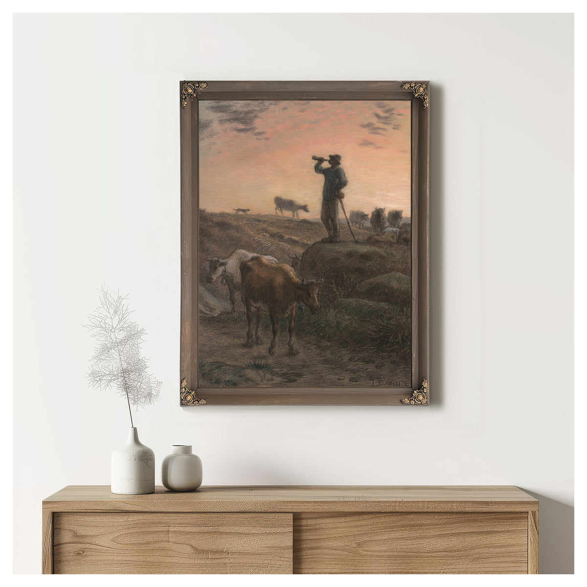 Calling Home Cows C 1866 By Jean Francois Millet
