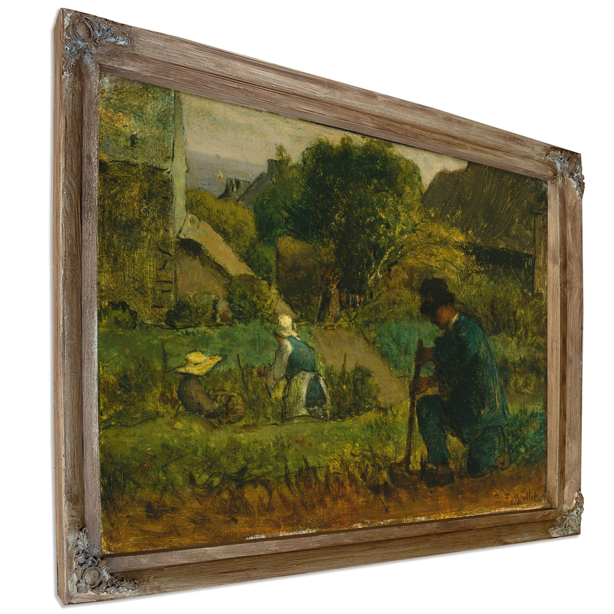 Garden Scene 1854 By Jean Francois Millet
