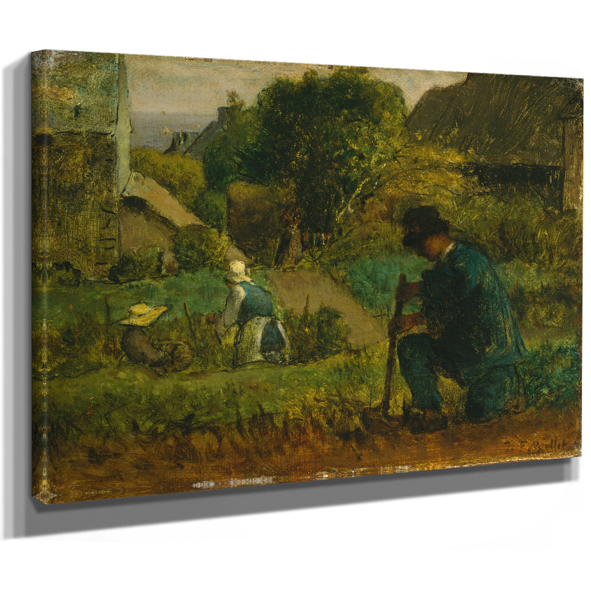 Garden Scene 1854 By Jean Francois Millet