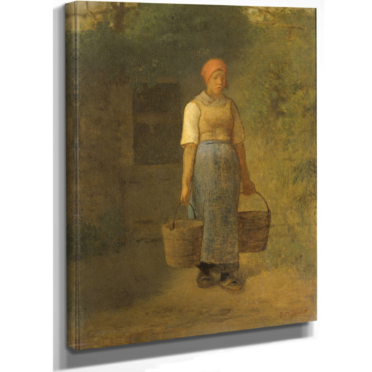Girl Carrying Water C 1855 1860 By Jean Francois Millet