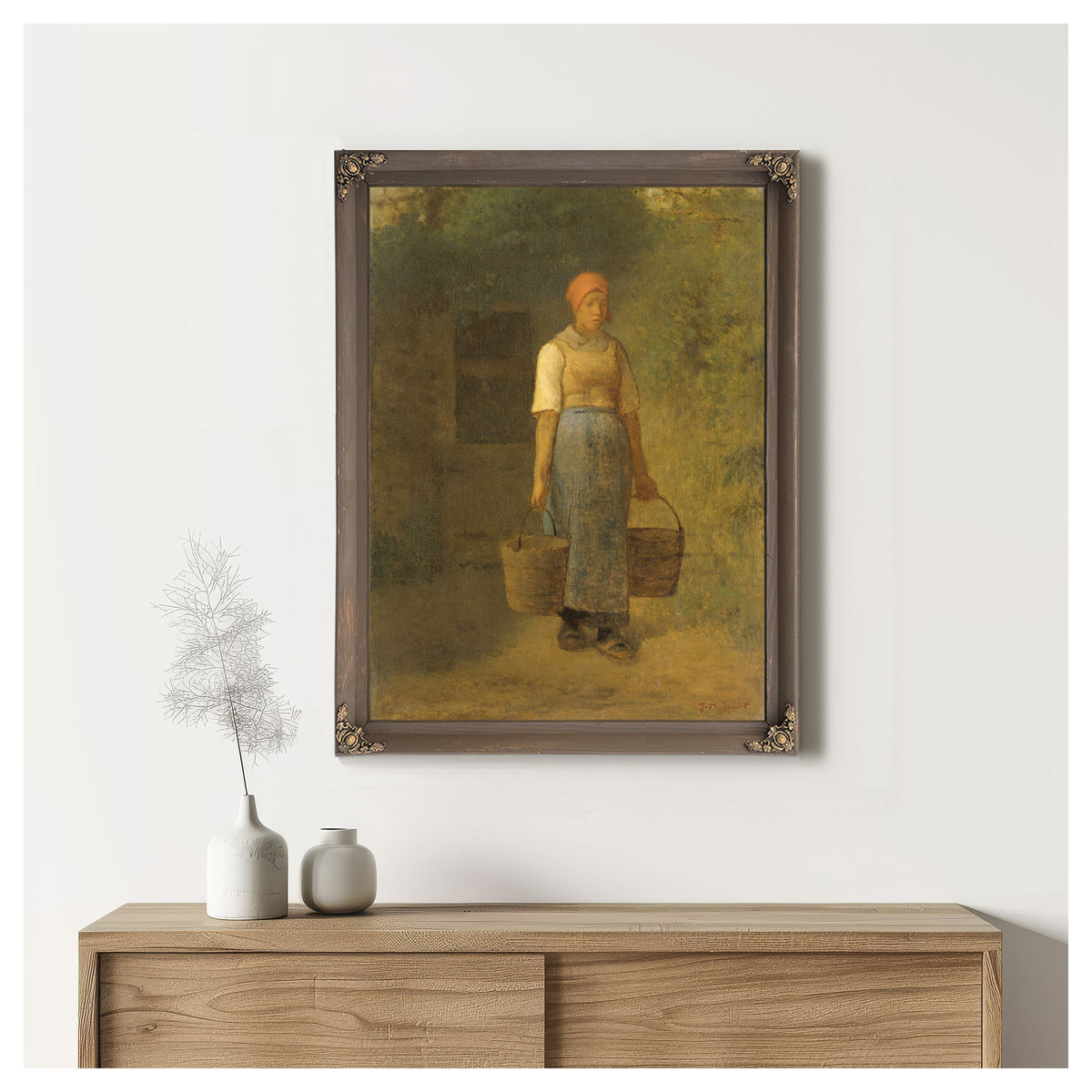 Girl Carrying Water C 1855 1860 By Jean Francois Millet