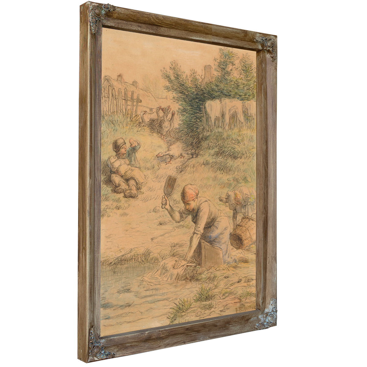 La Lavandiere Ca 1860 By Jean Francois Millet