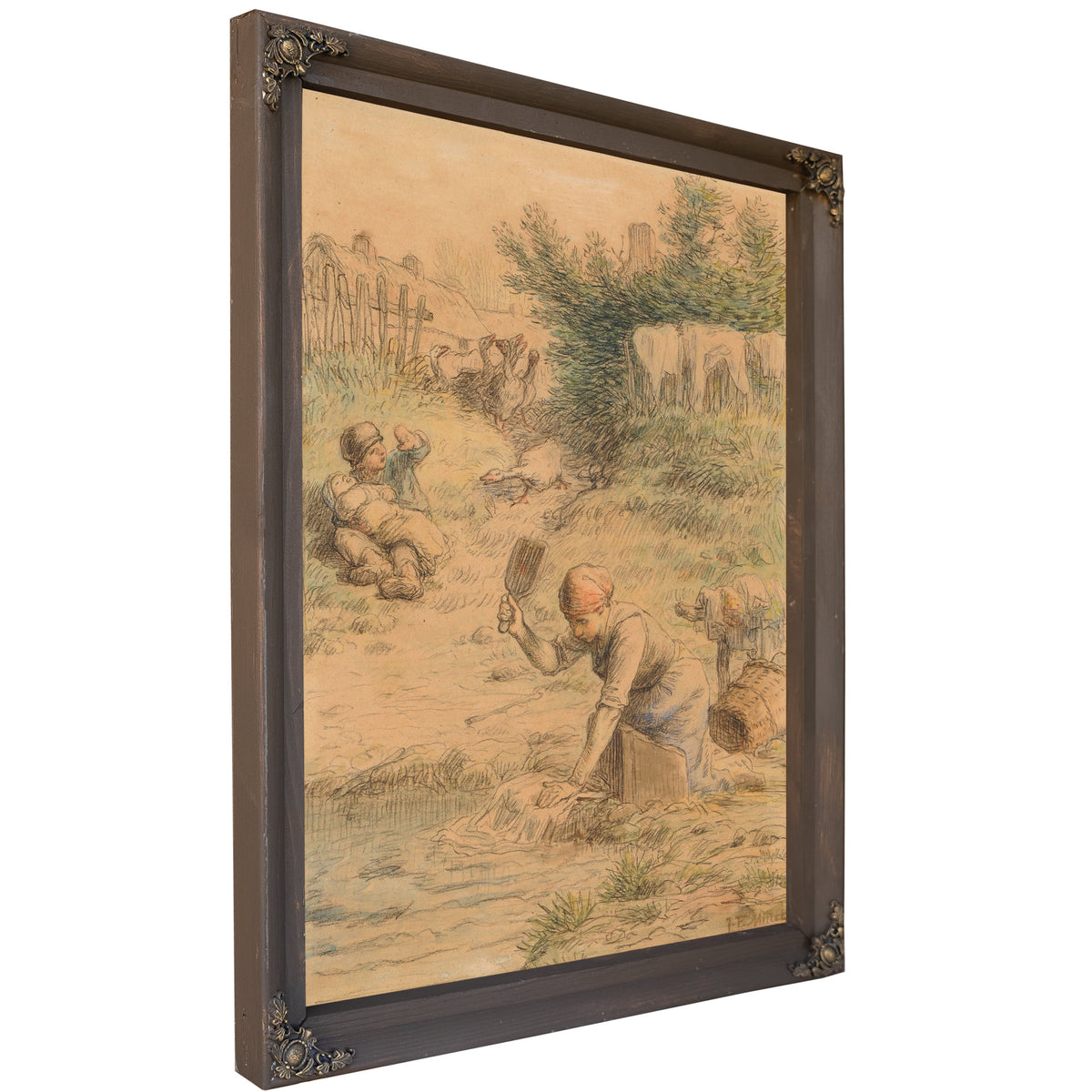 La Lavandiere Ca 1860 By Jean Francois Millet
