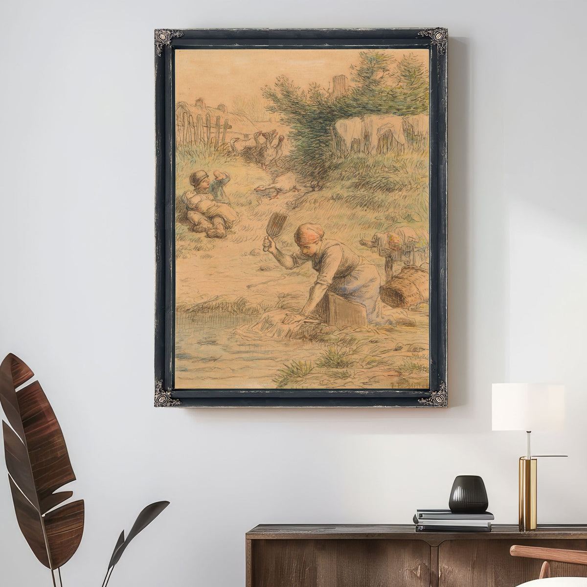 La Lavandiere Ca 1860 By Jean Francois Millet