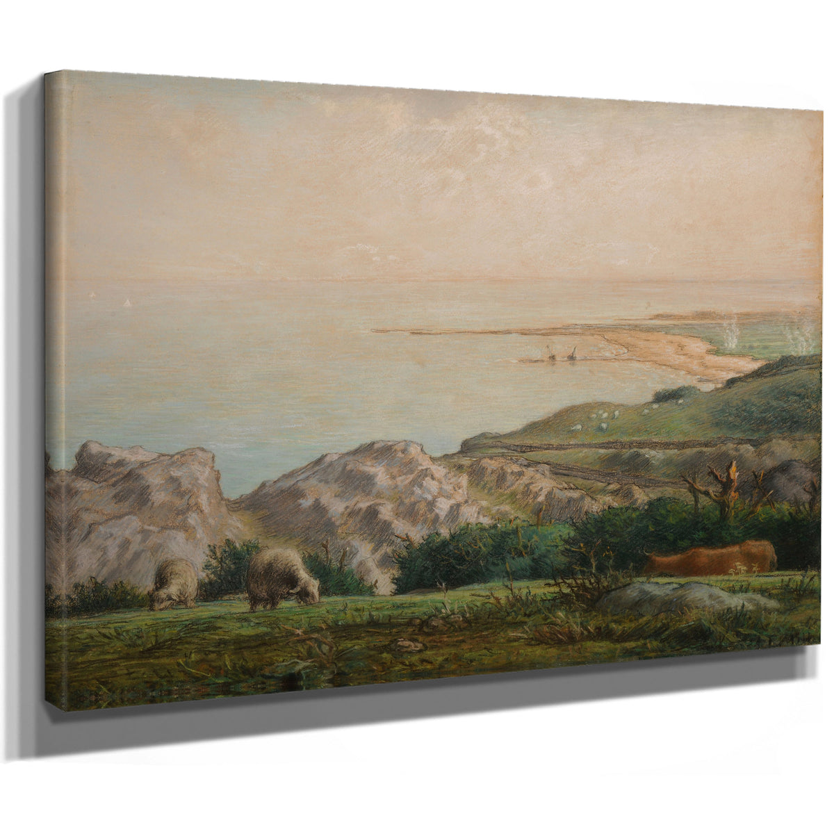 La Mer Vue du Haut de la Falaise de By Jean Francois Millet