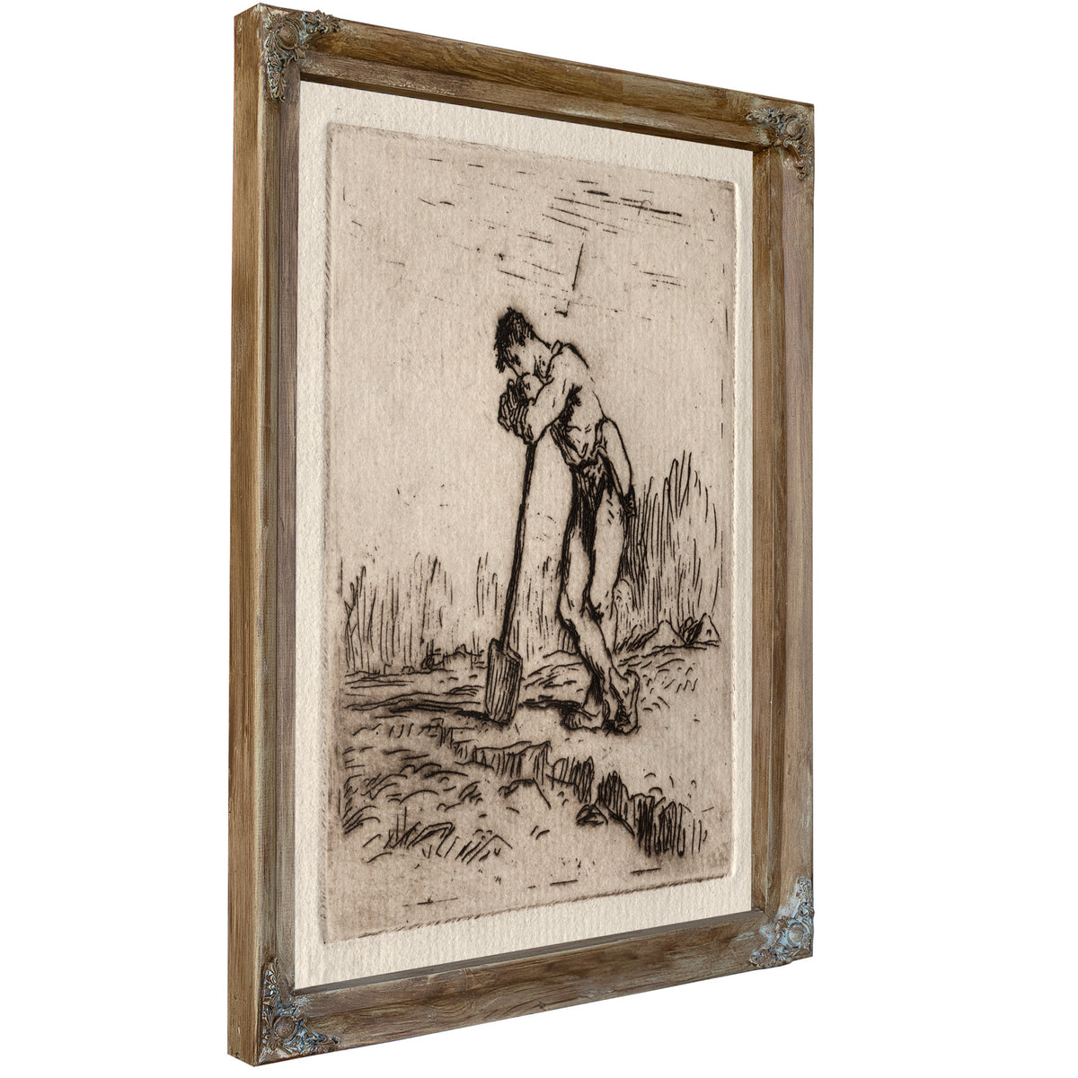Man Leaning a Spade 1855 56 By Jean Francois Millet
