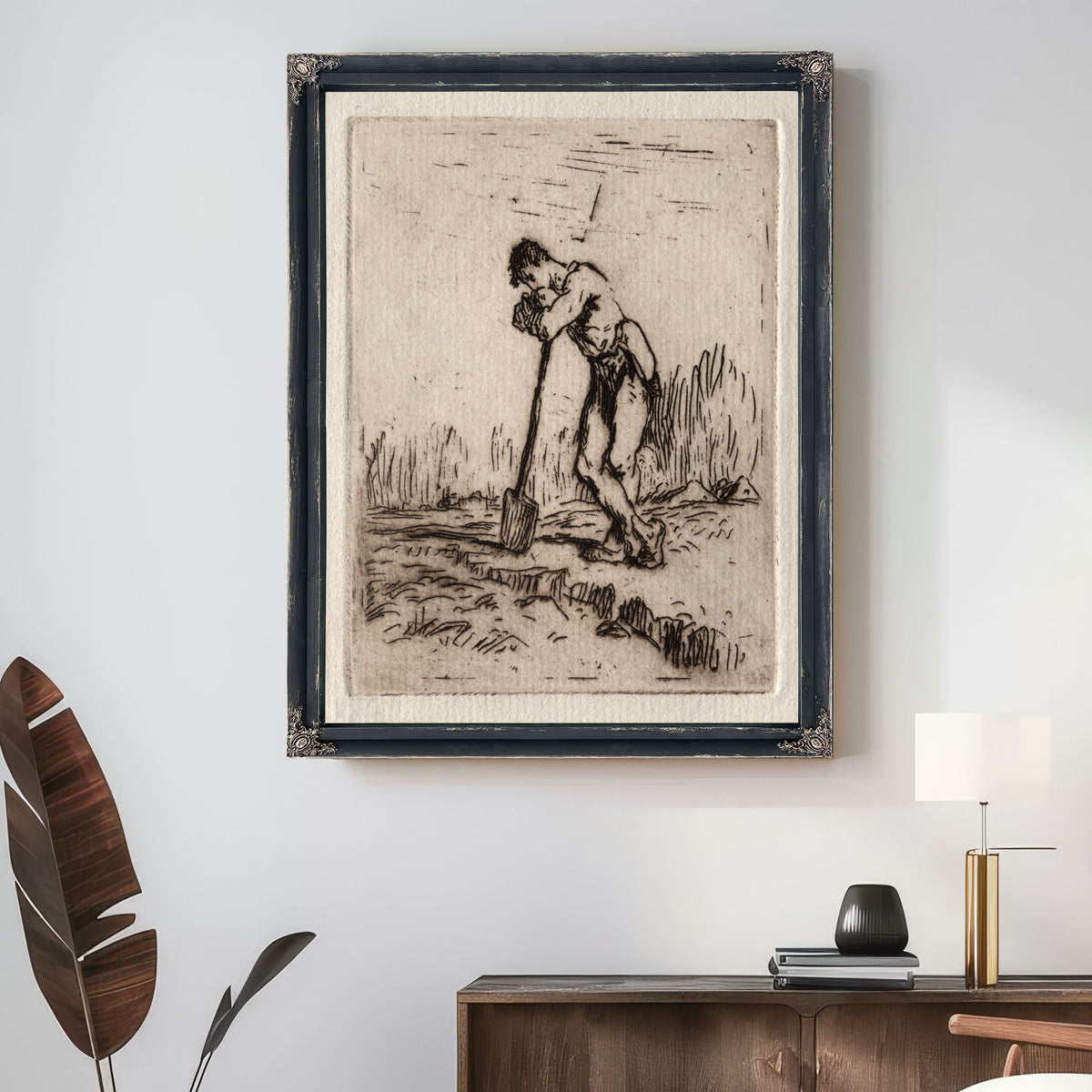 Man Leaning a Spade 1855 56 By Jean Francois Millet