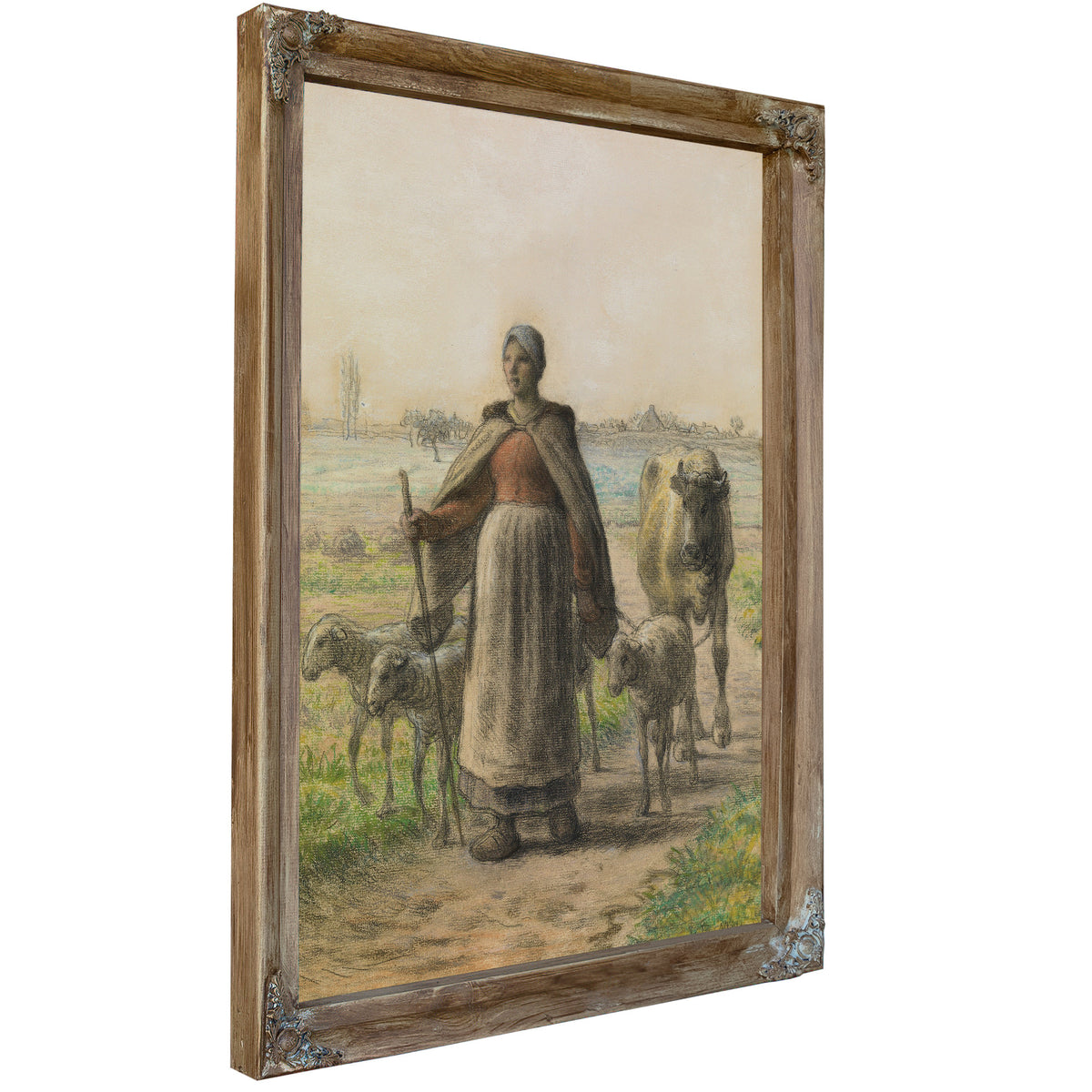 Paysanne Conduisant Aux Champs Sa By Jean Francois Millet