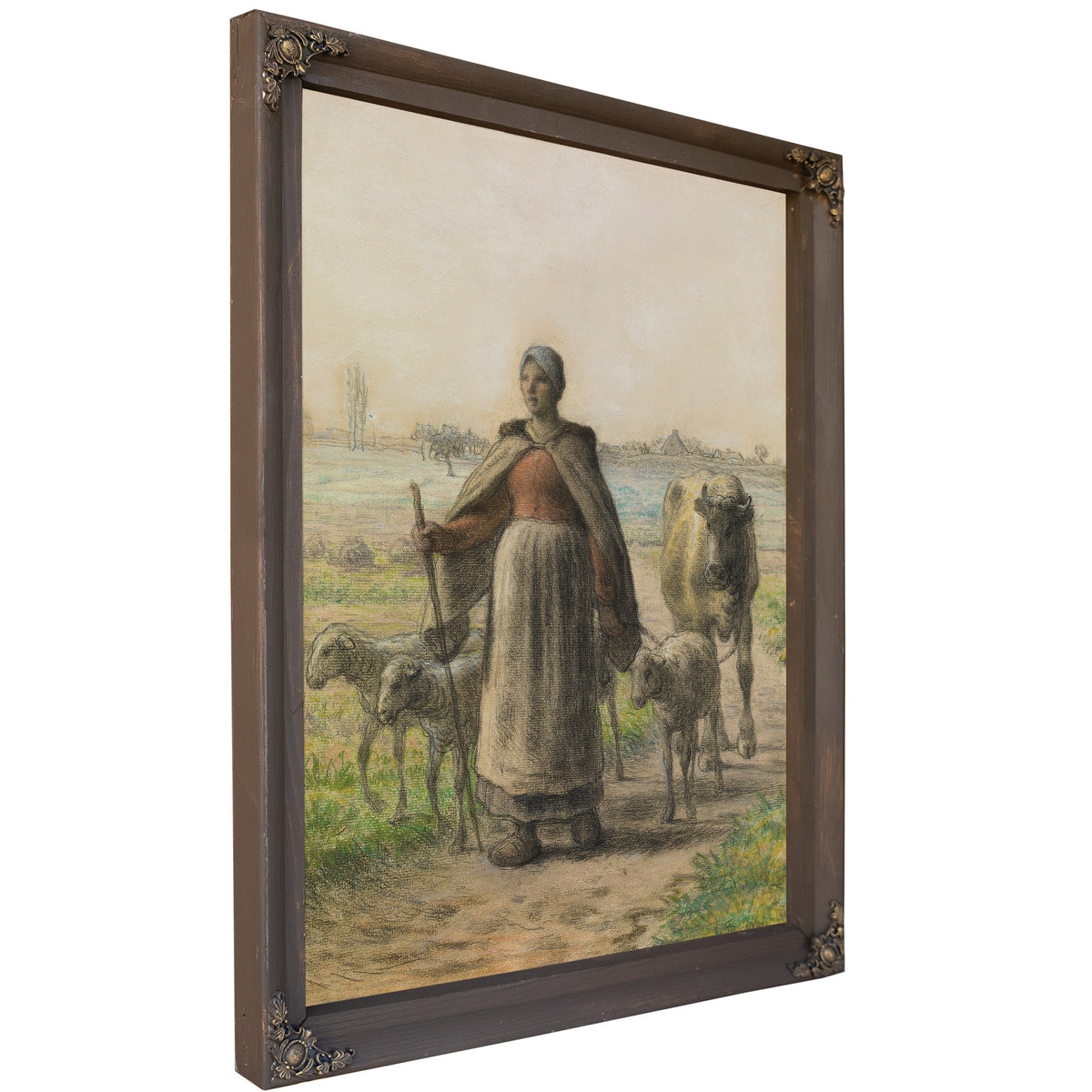 Paysanne Conduisant Aux Champs Sa By Jean Francois Millet