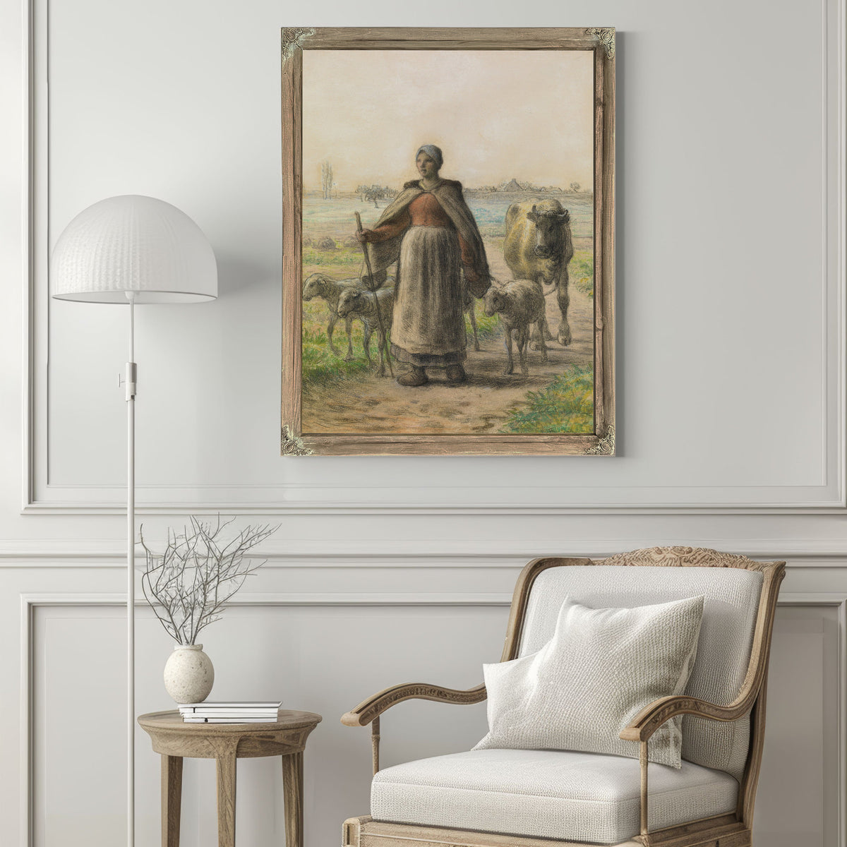 Paysanne Conduisant Aux Champs Sa By Jean Francois Millet