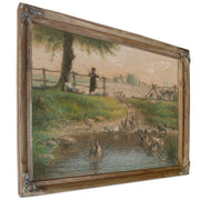 Peasant Children Goose Pond Ca 186568 By Jean Francois Millet