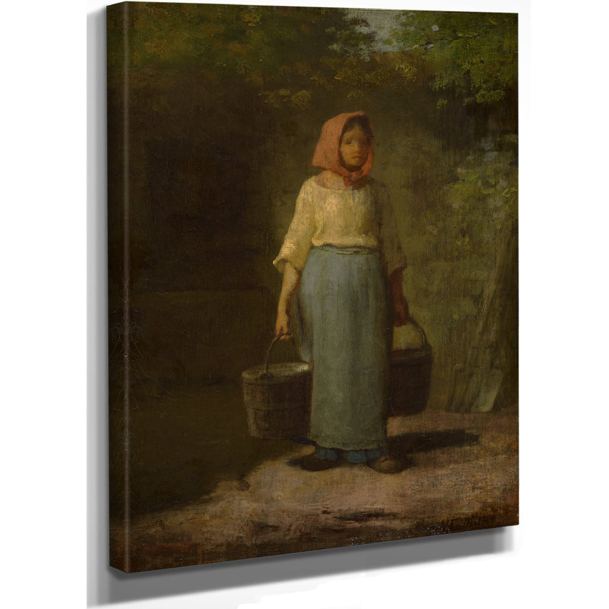 Peasant Girl Returning the Well C 1860 By Jean Francois Millet