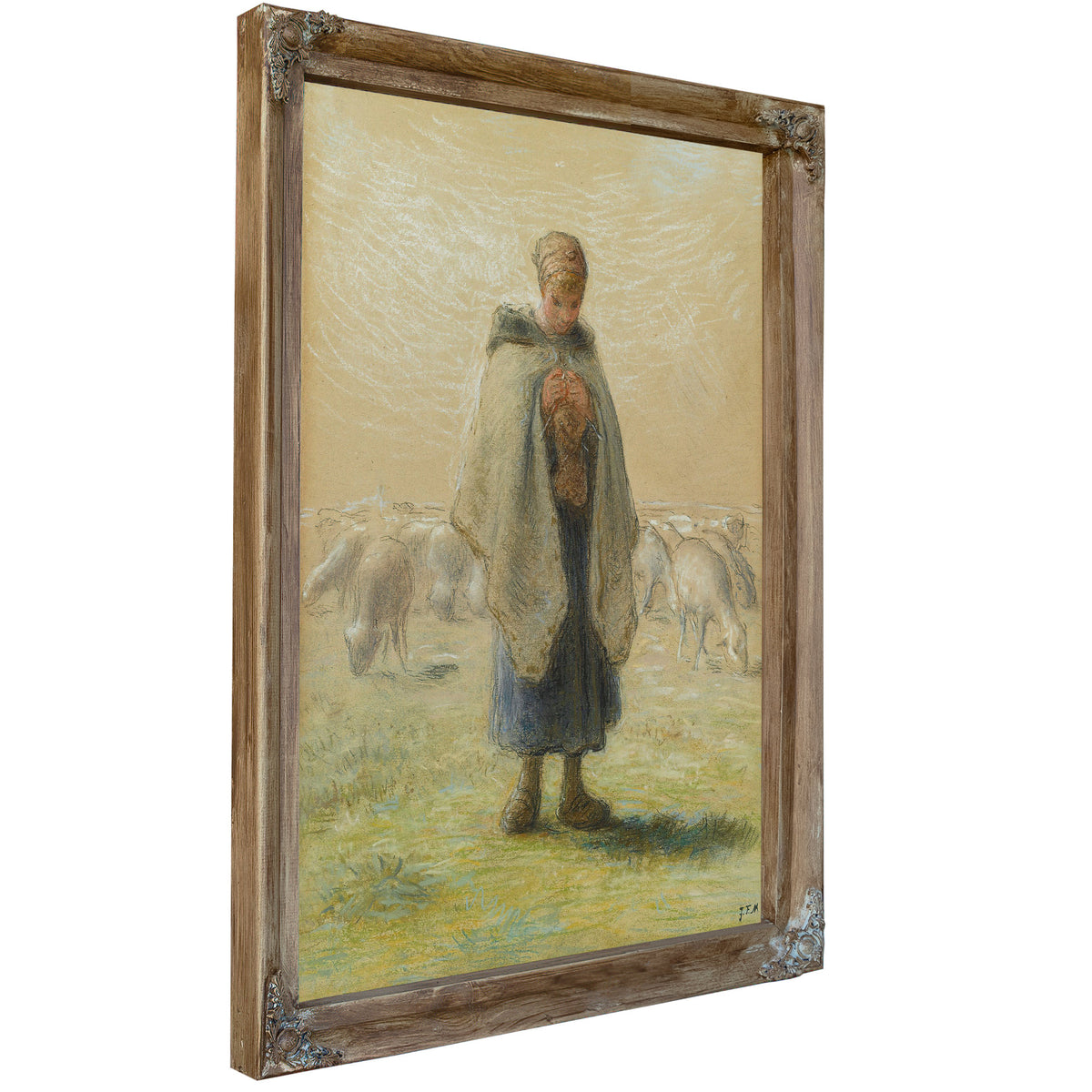 Petite Bergere Tricotant By Jean Francois Millet