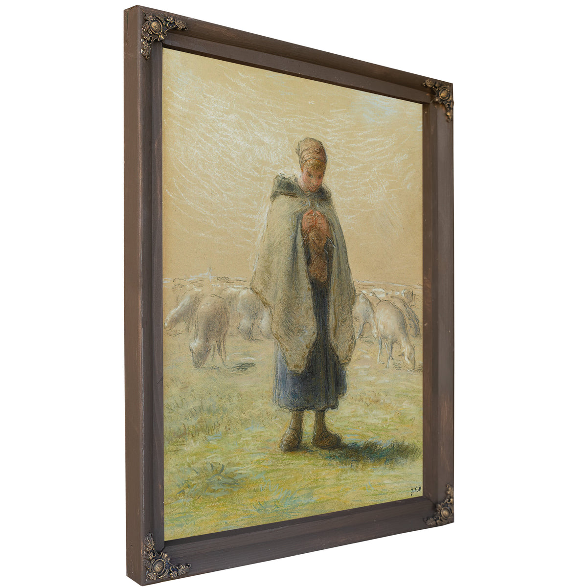 Petite Bergere Tricotant By Jean Francois Millet