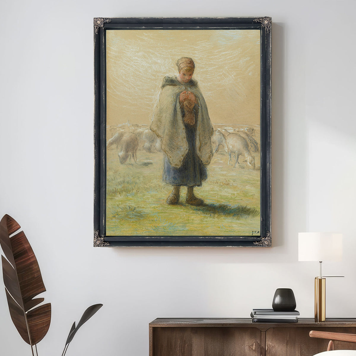 Petite Bergere Tricotant By Jean Francois Millet