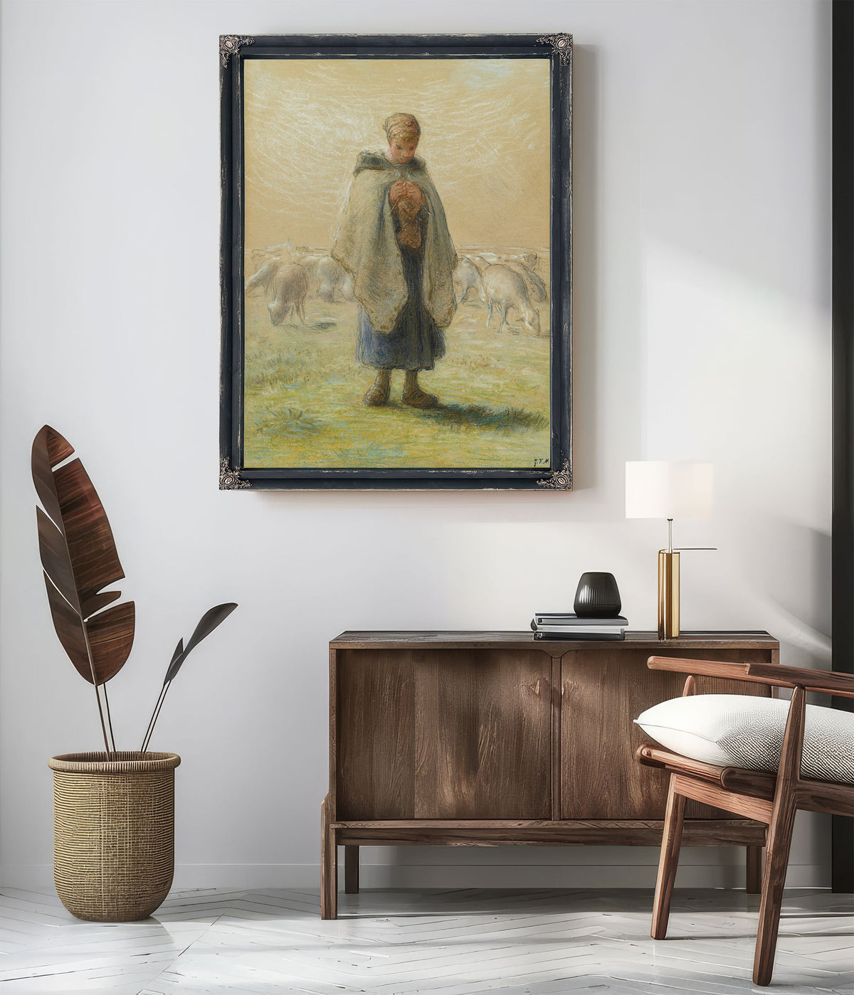 Petite Bergere Tricotant By Jean Francois Millet
