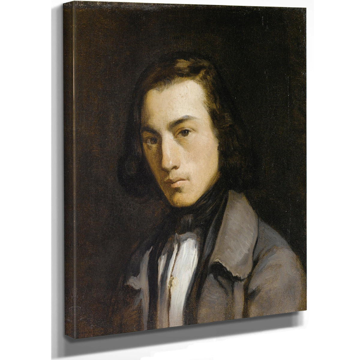 Portrait de Jeune Homme Portrait a By Jean Francois Millet