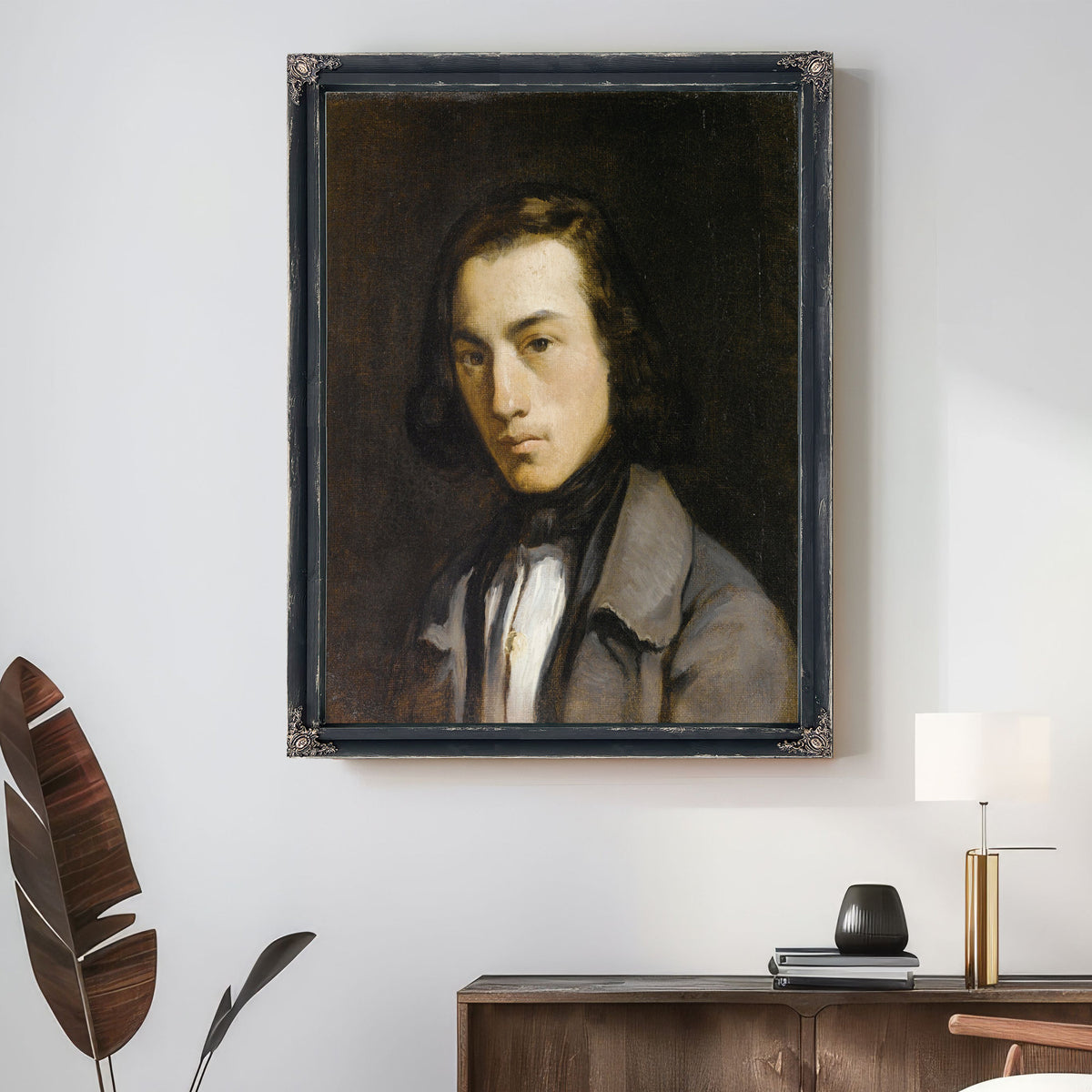 Portrait de Jeune Homme Portrait a By Jean Francois Millet