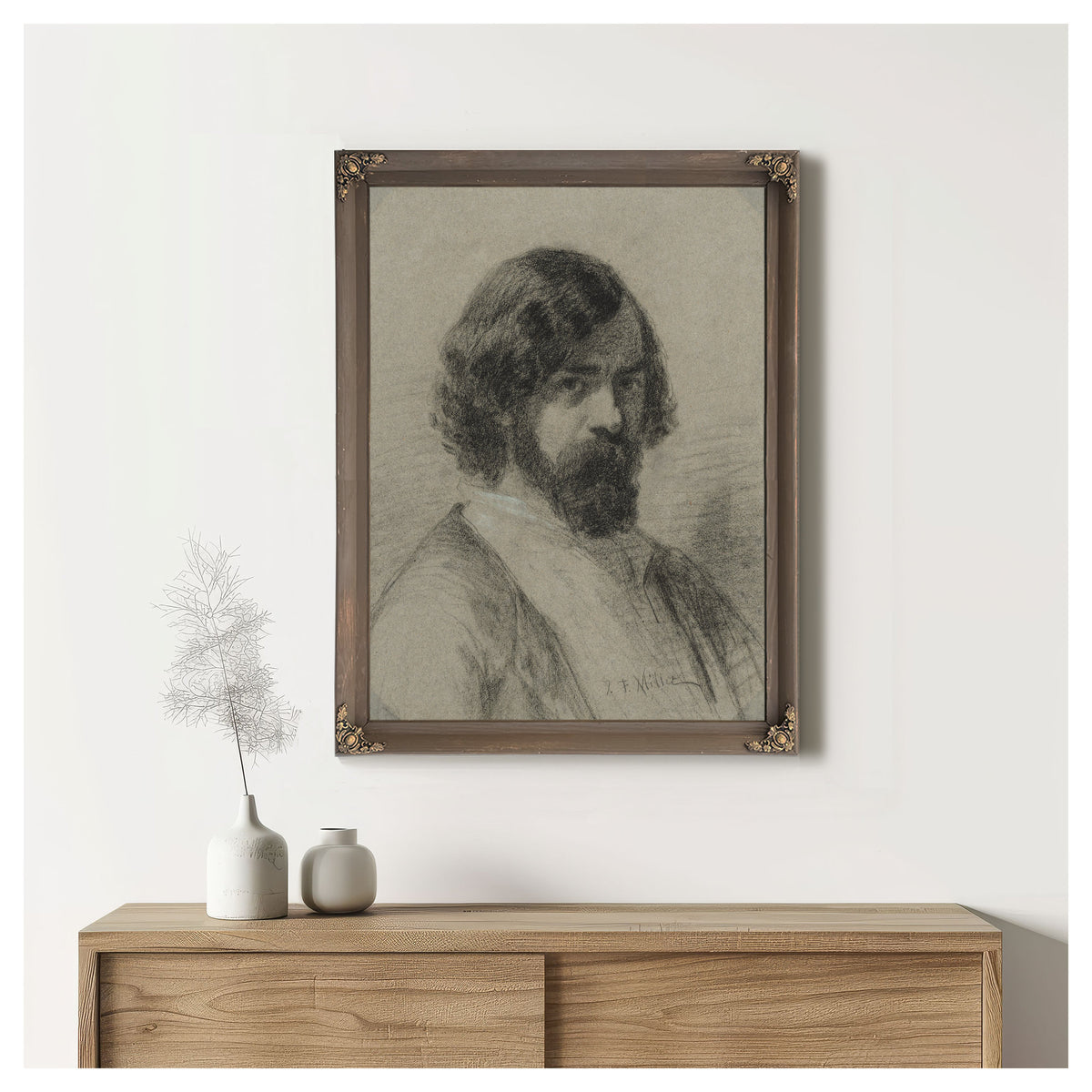 Portrait Narcisse Virgile Diaz de la By Jean Francois Millet