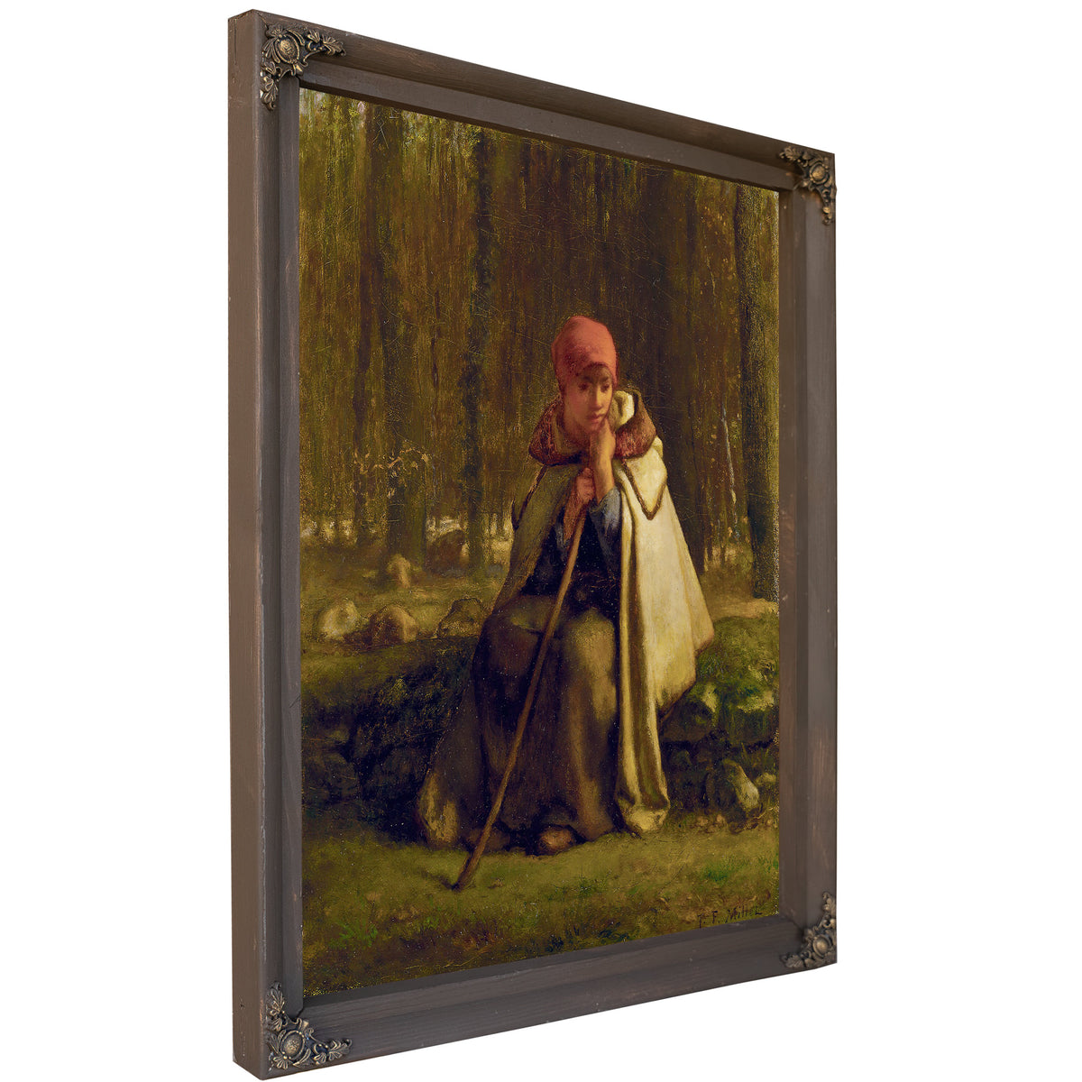 Seated Shepherdess C 1852 By Jean Francois Millet