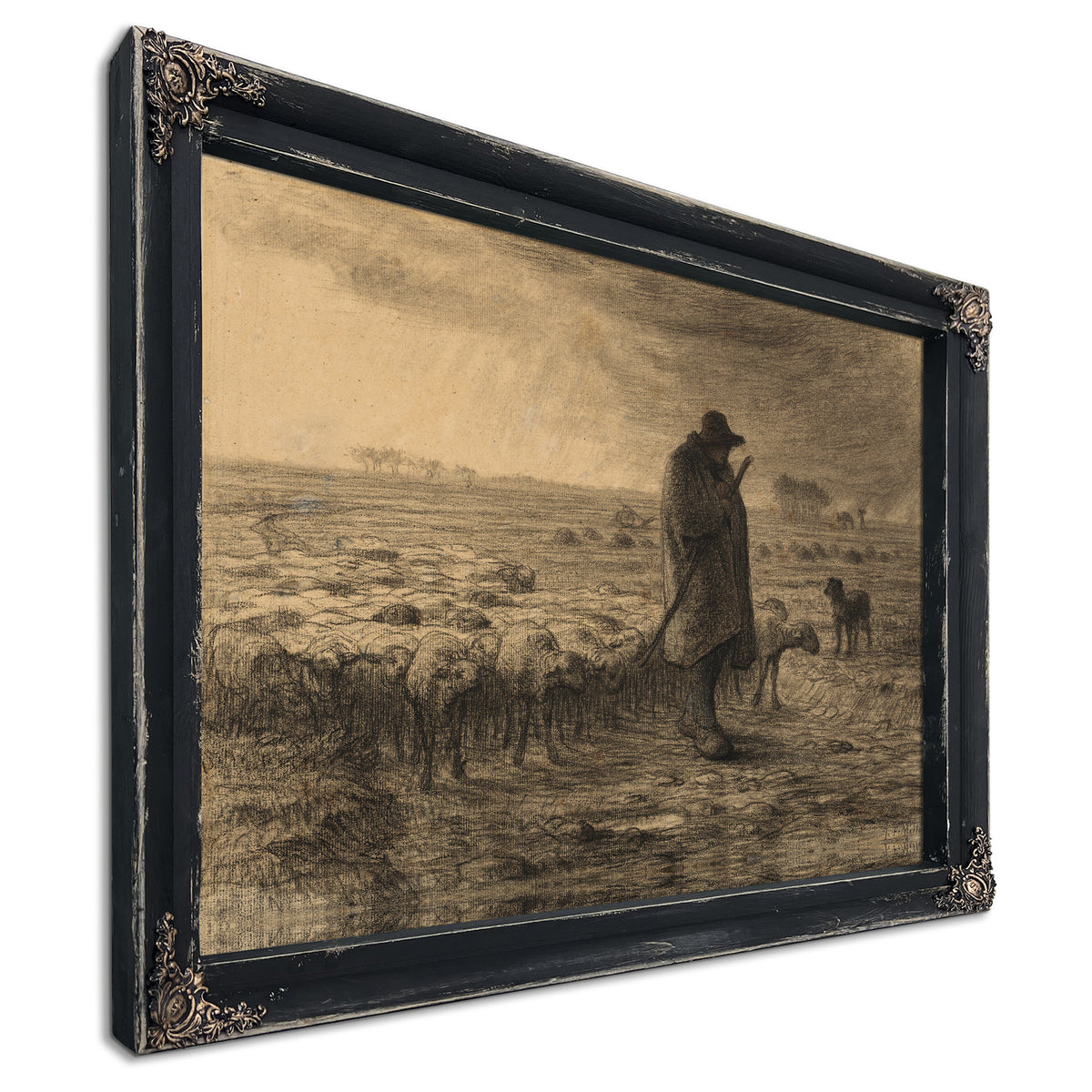 Shepherd Returning His Flock C 1860 By Jean Francois Millet