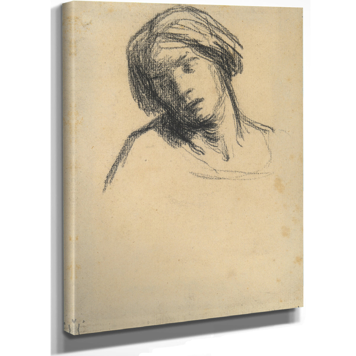 Study a Head Ca 184648 By Jean Francois Millet