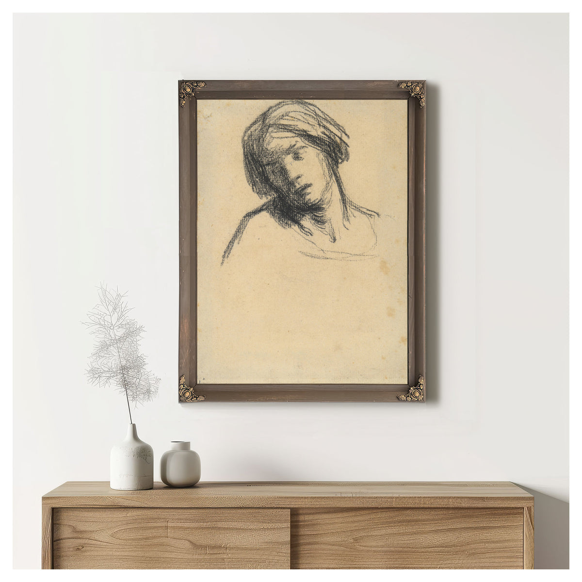 Study a Head Ca 184648 By Jean Francois Millet
