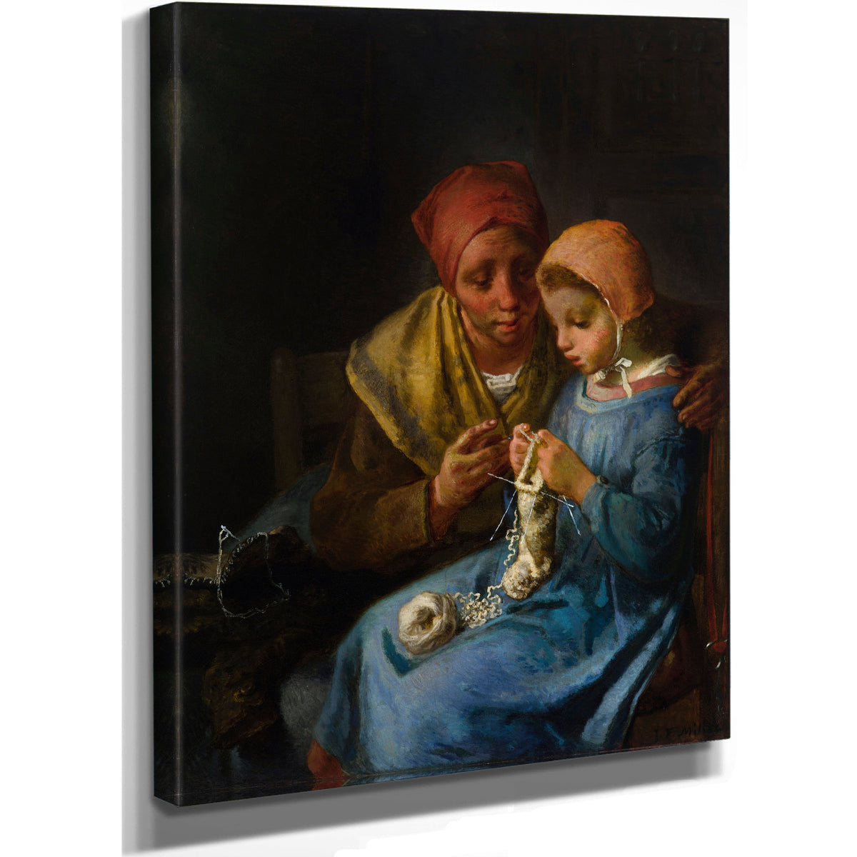 The Knitting Lesson 1869 By Jean Francois Millet