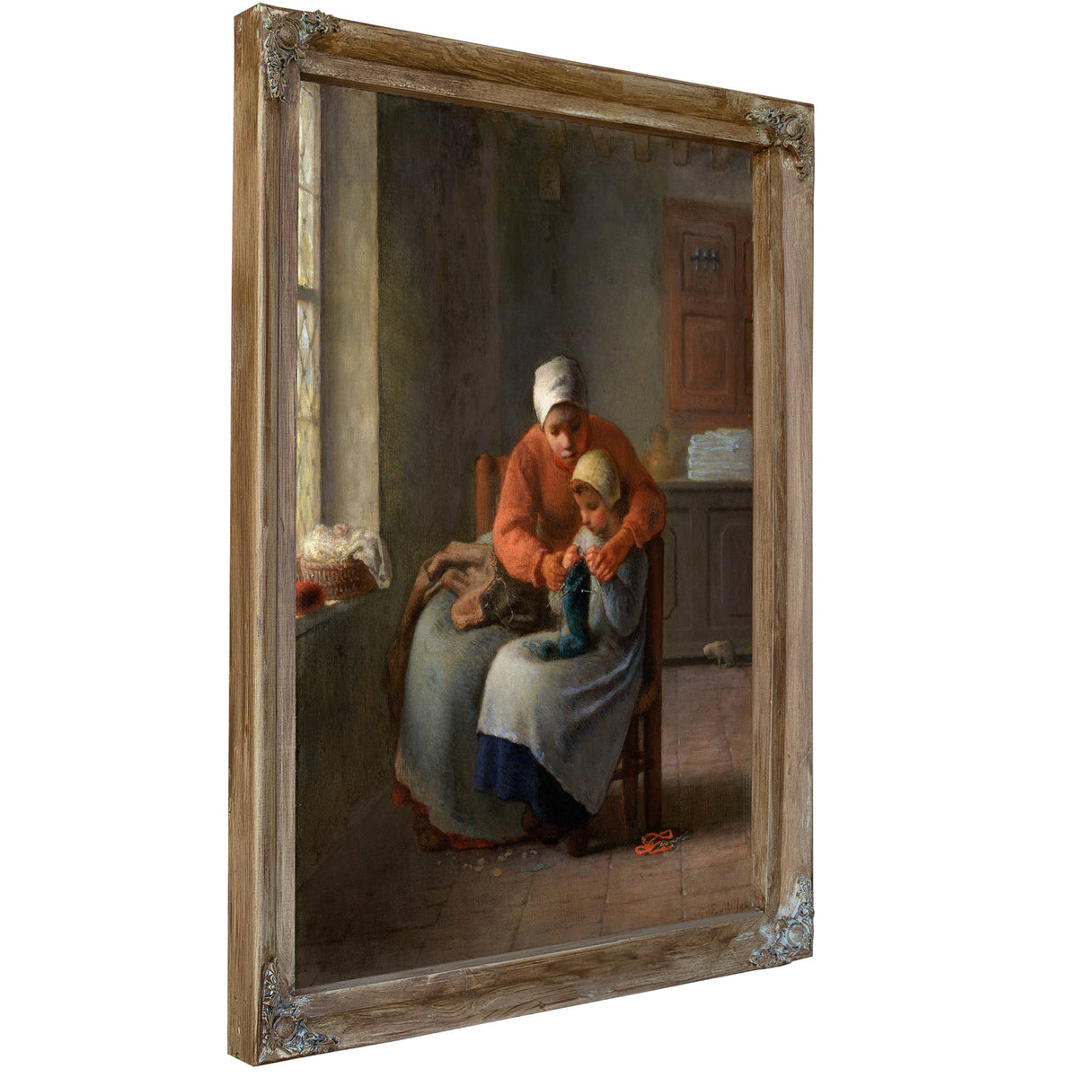 The Knitting Lesson C 1860 By Jean Francois Millet