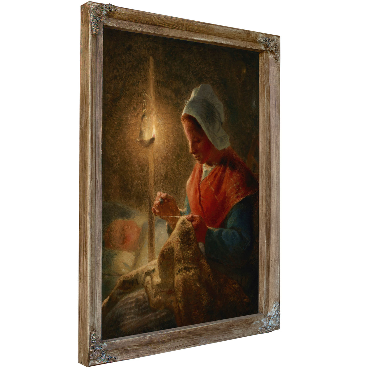 Woman Sewing Lamplight Circa 1870 1872 By Jean Francois Millet