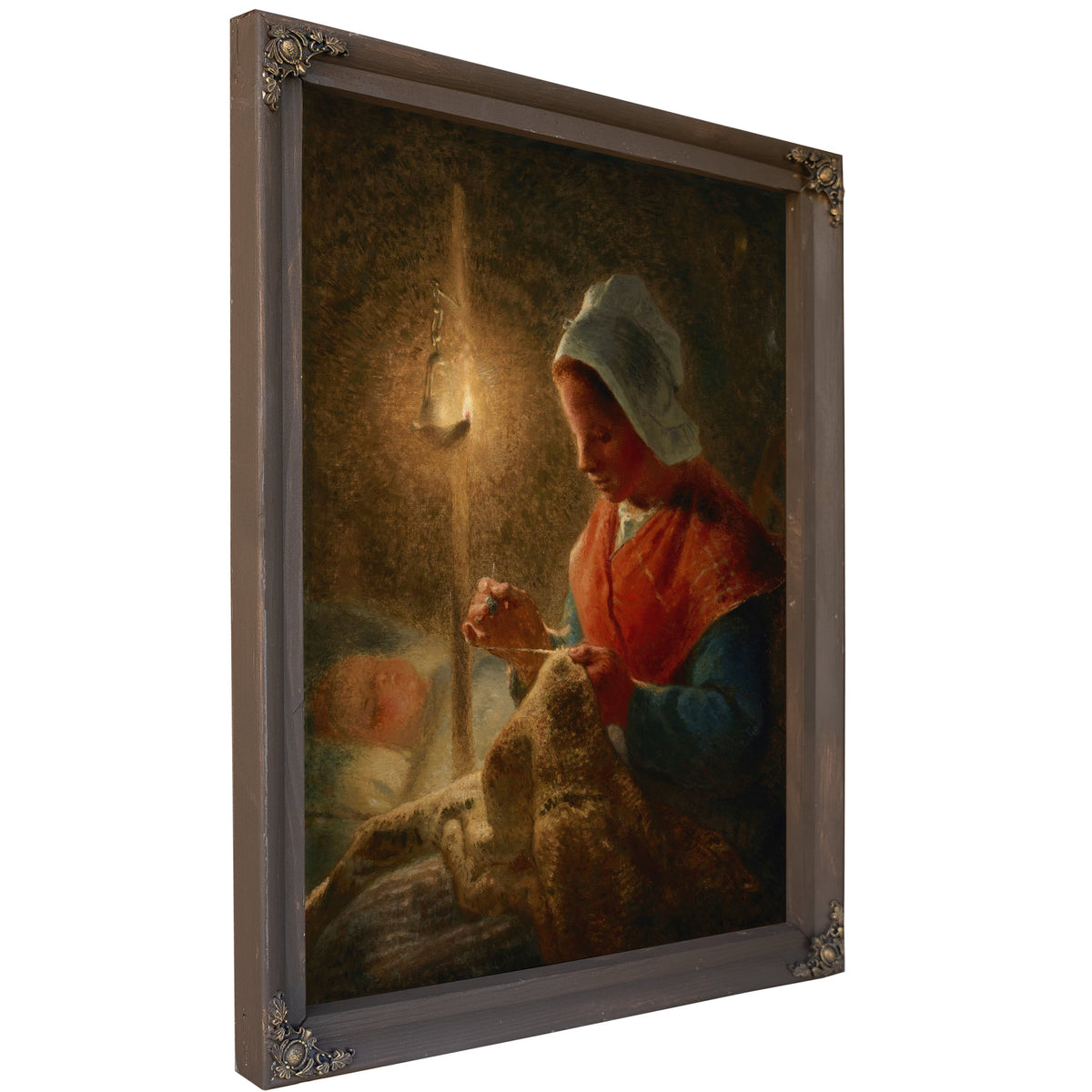 Woman Sewing Lamplight Circa 1870 1872 By Jean Francois Millet