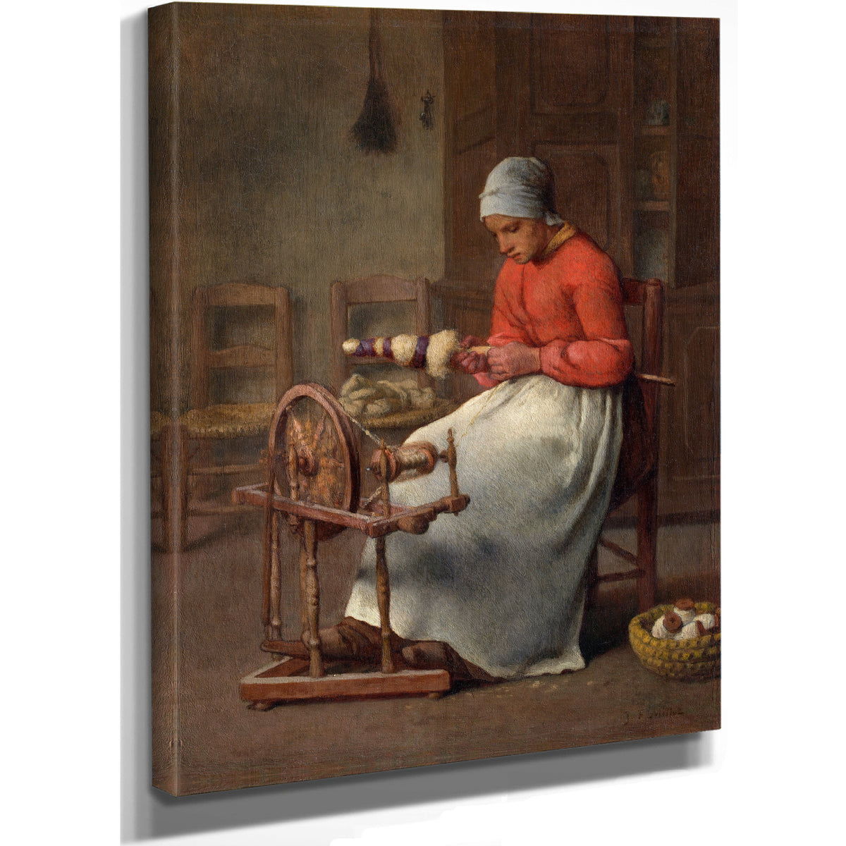 Woman Spinning C 185560 By Jean Francois Millet