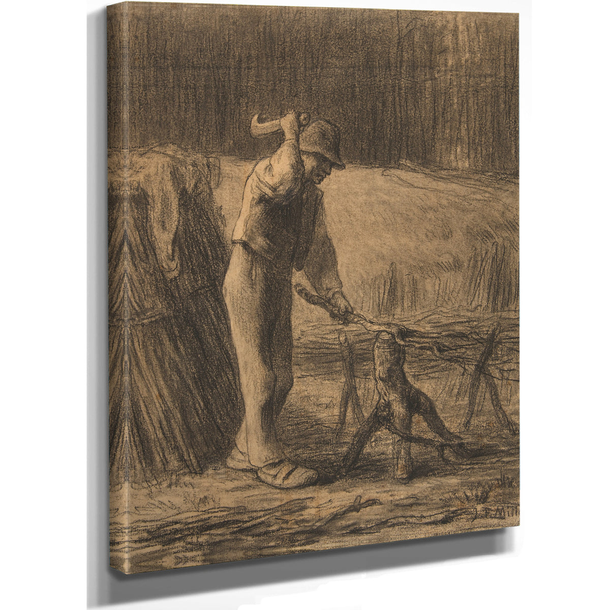 Woodcutter Trimming Faggots 185354 By Jean Francois Millet