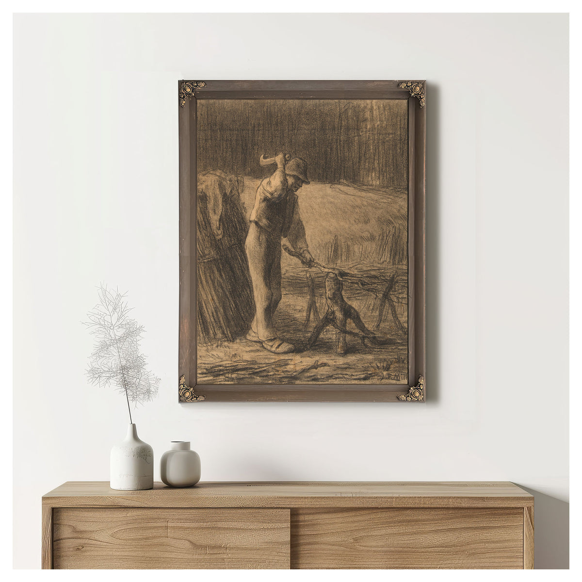 Woodcutter Trimming Faggots 185354 By Jean Francois Millet