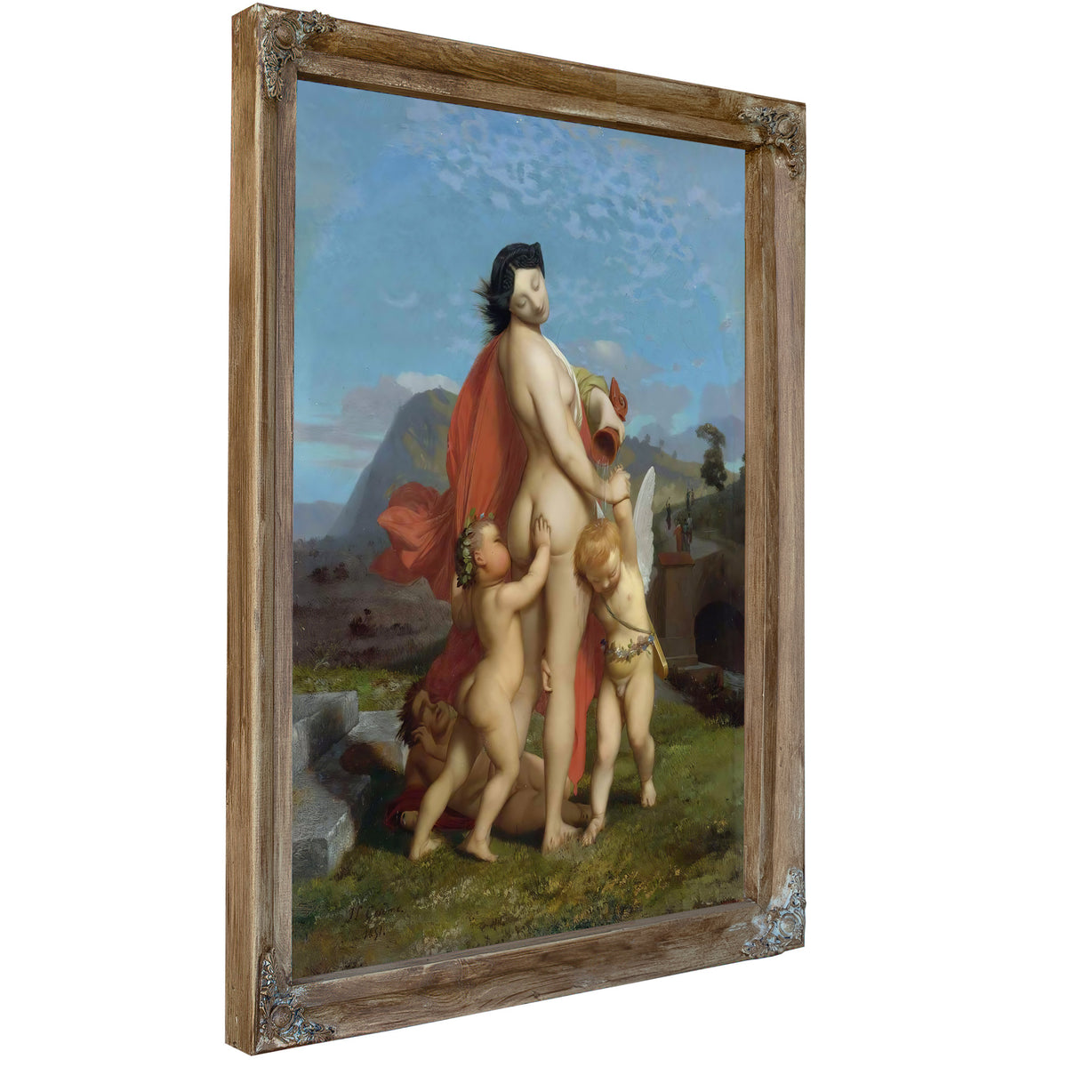 A Young Nymph Teased Putti 1851 By Jean Leon Gerome