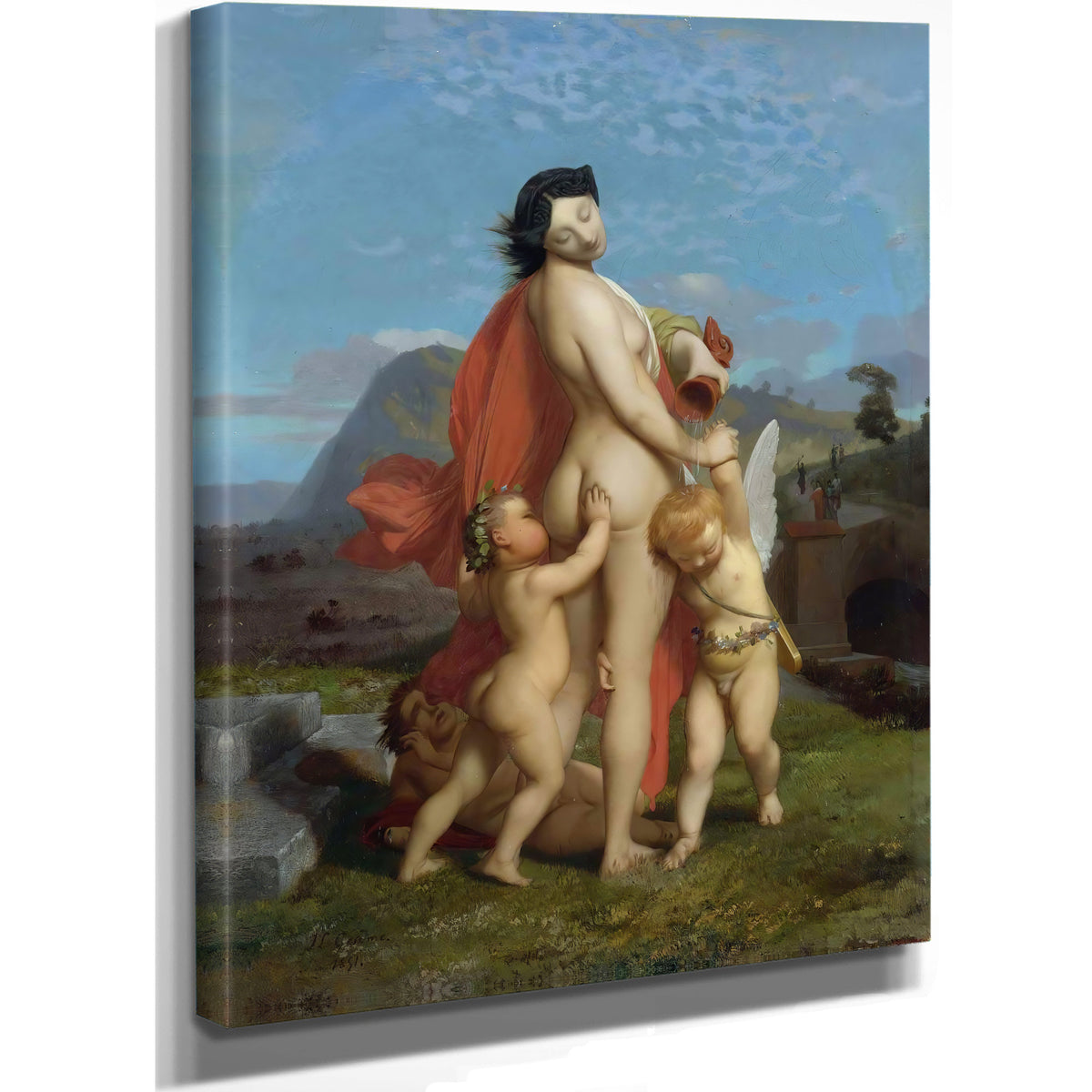 A Young Nymph Teased Putti 1851 By Jean Leon Gerome