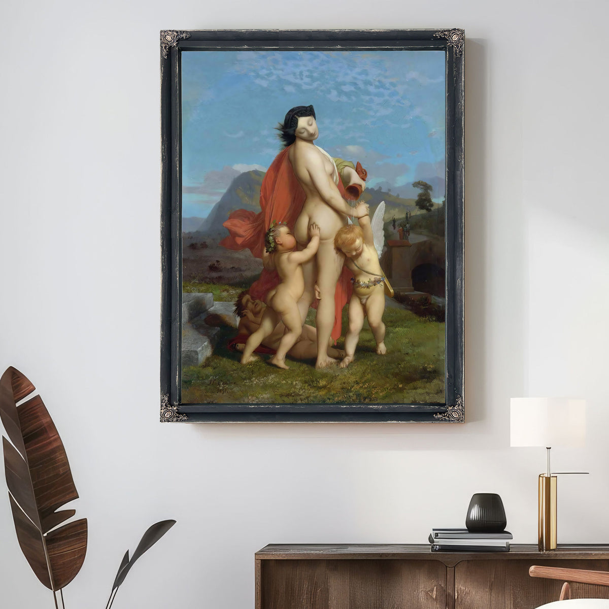 A Young Nymph Teased Putti 1851 By Jean Leon Gerome