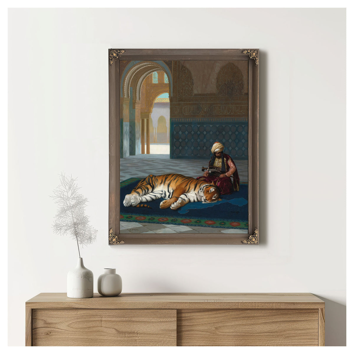 Le Tigre et le Gardien By Jean Leon Gerome