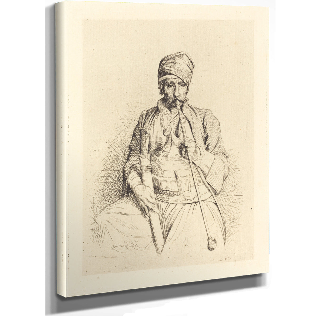 Seated Arab Pipe C 1864 By Jean Leon Gerome