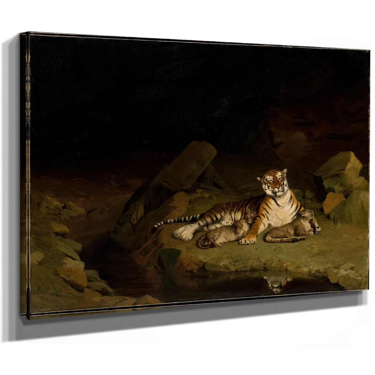 Tiger Cubs Ca 1884 By Jean Leon Gerome