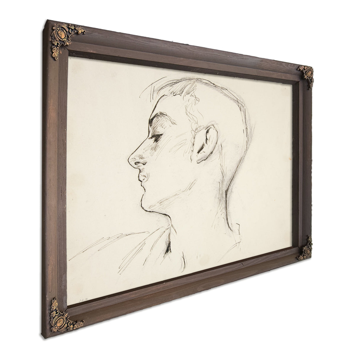 Head a Young Man Profile By John Singer Sargent