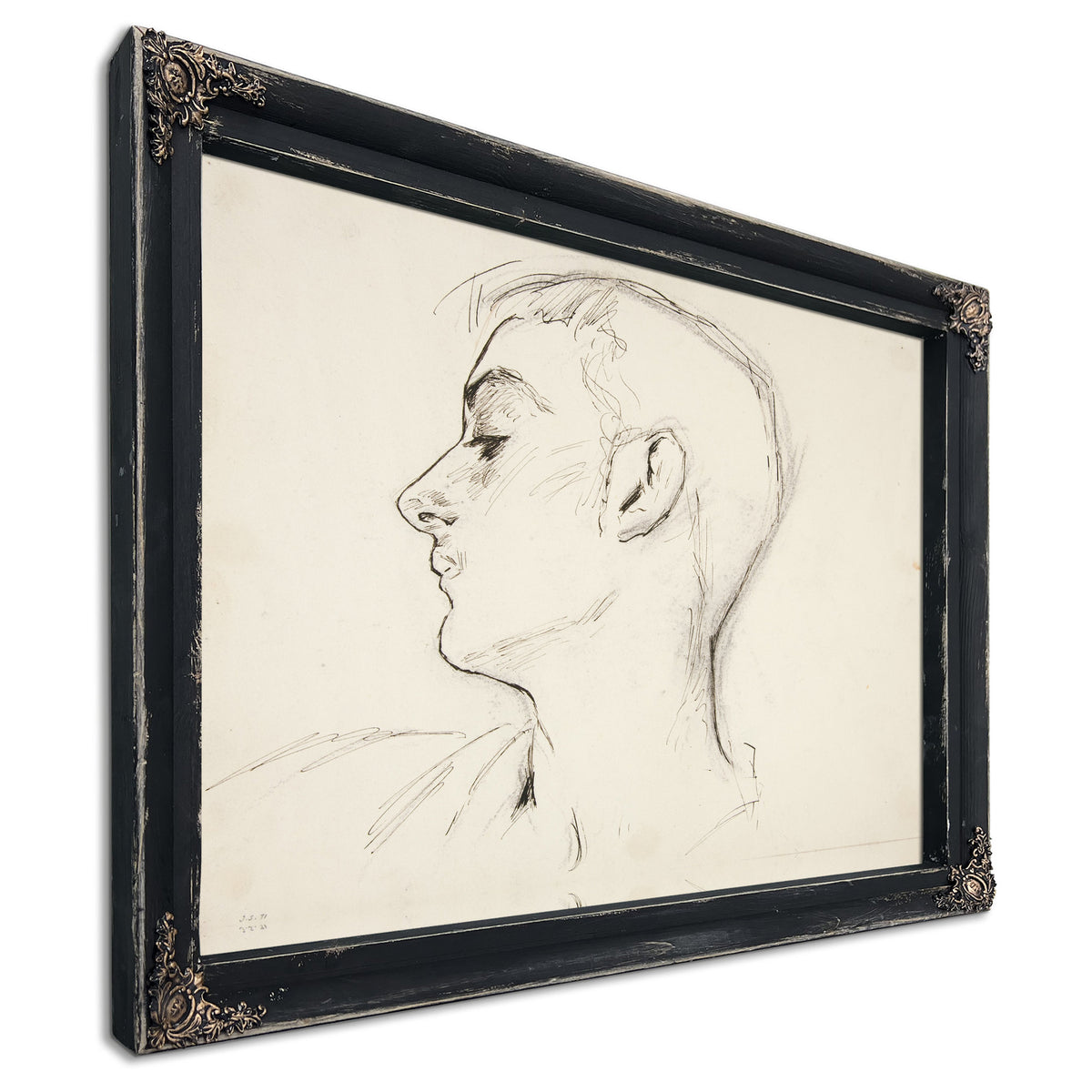 Head a Young Man Profile By John Singer Sargent