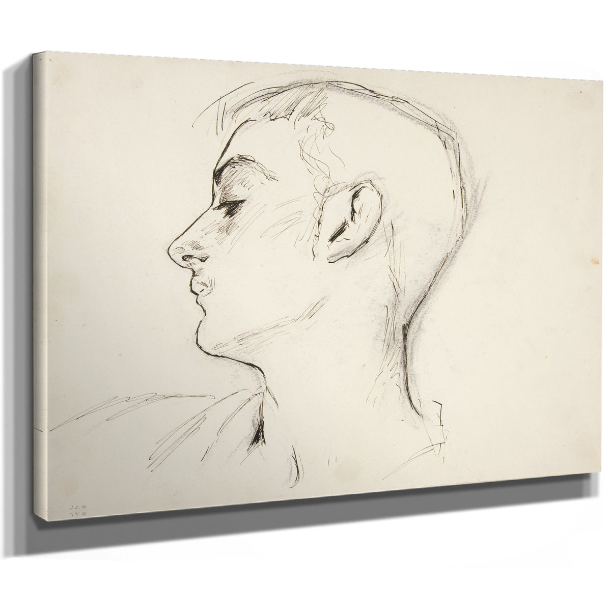 Head a Young Man Profile By John Singer Sargent